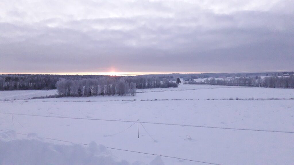 Winter farm landscape